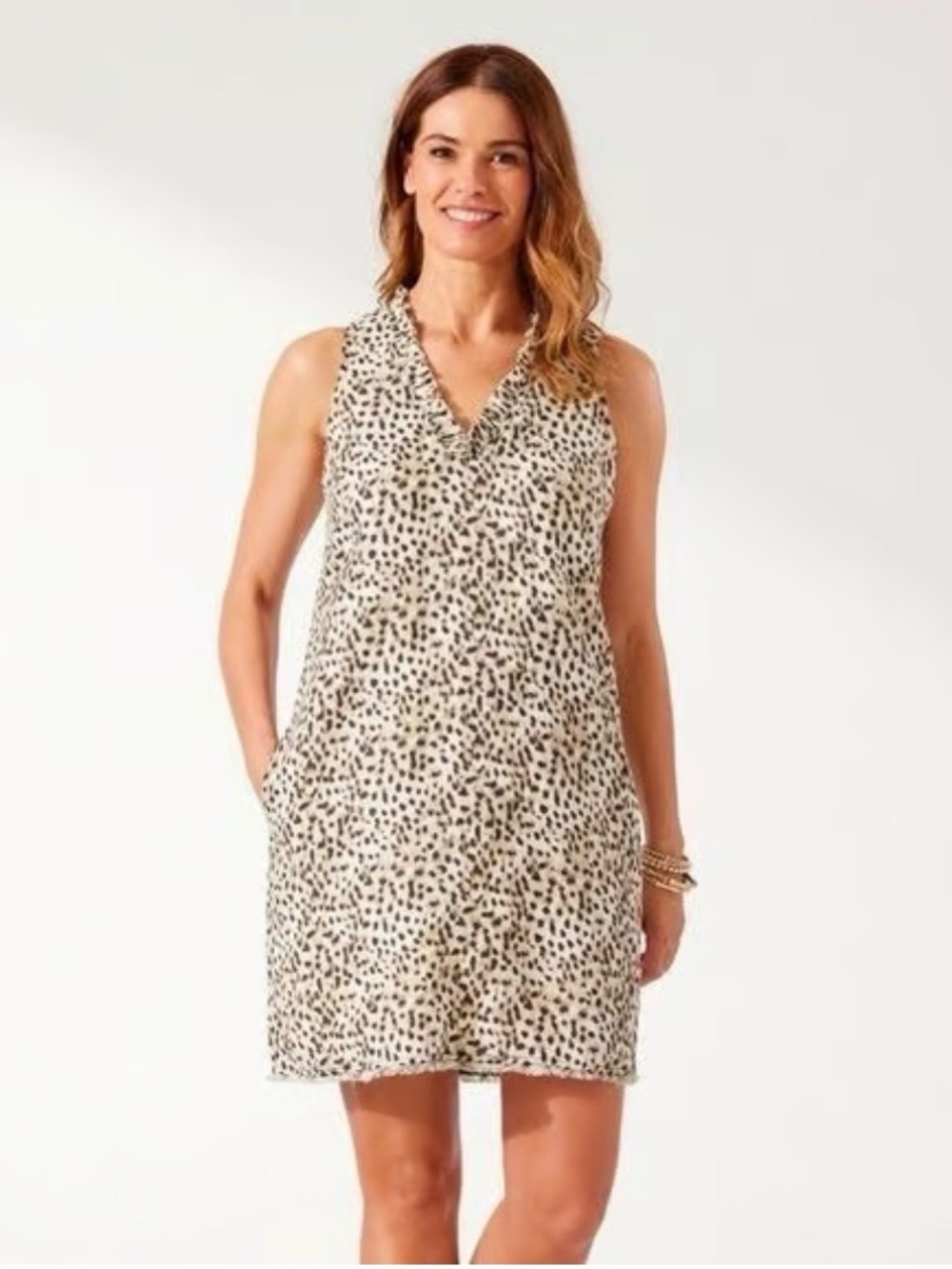 NWT! $52/$138 Tommy Bahama Linen Leopard Print Sleeveless Midi Dress